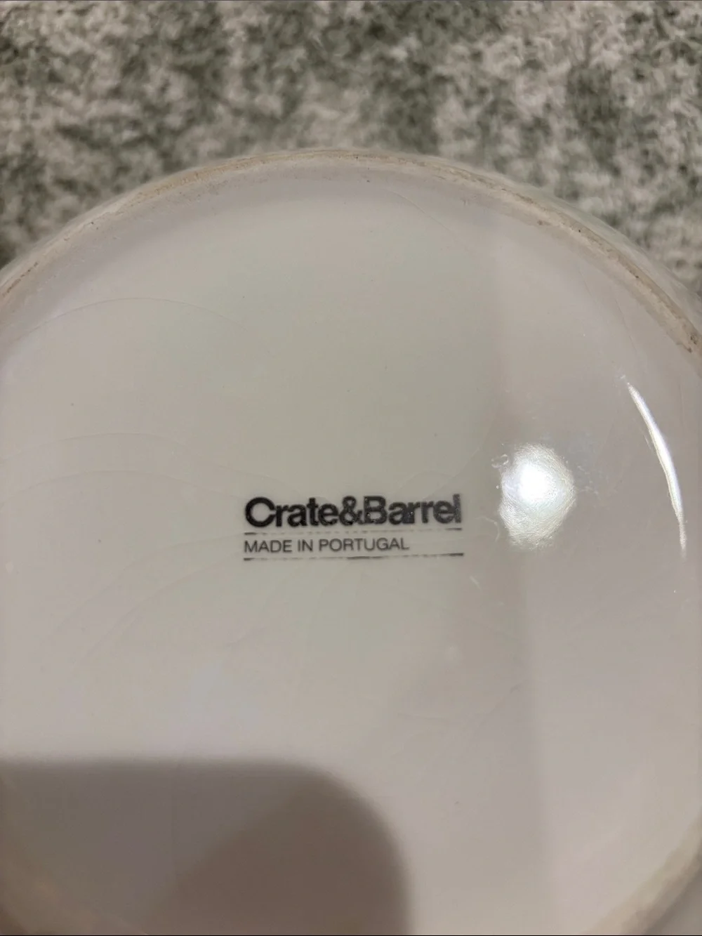 Crate & Barrel Olive Branch Ceramic Serving Bowl Yellow Green RS 9” Portugal